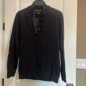 INC International Concepts Black Zip Up Sweater